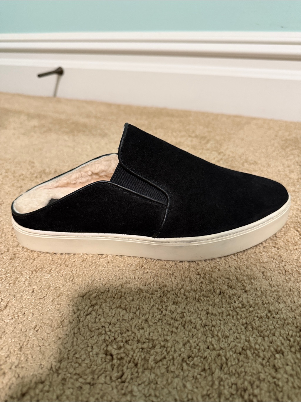 Women's Slip-On Suede Mule Sneakers - Black
